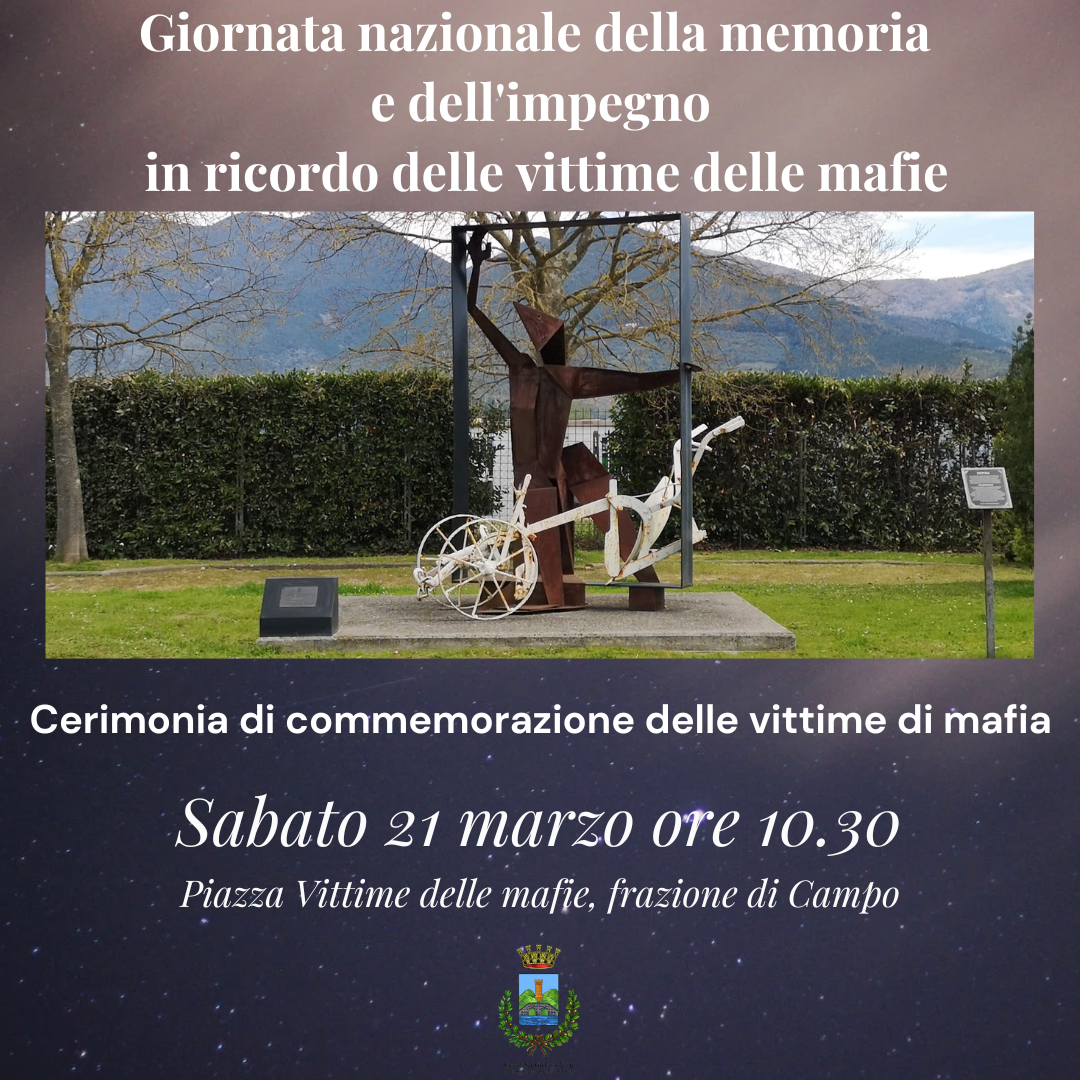 Locandina commemorazione vittime mafie